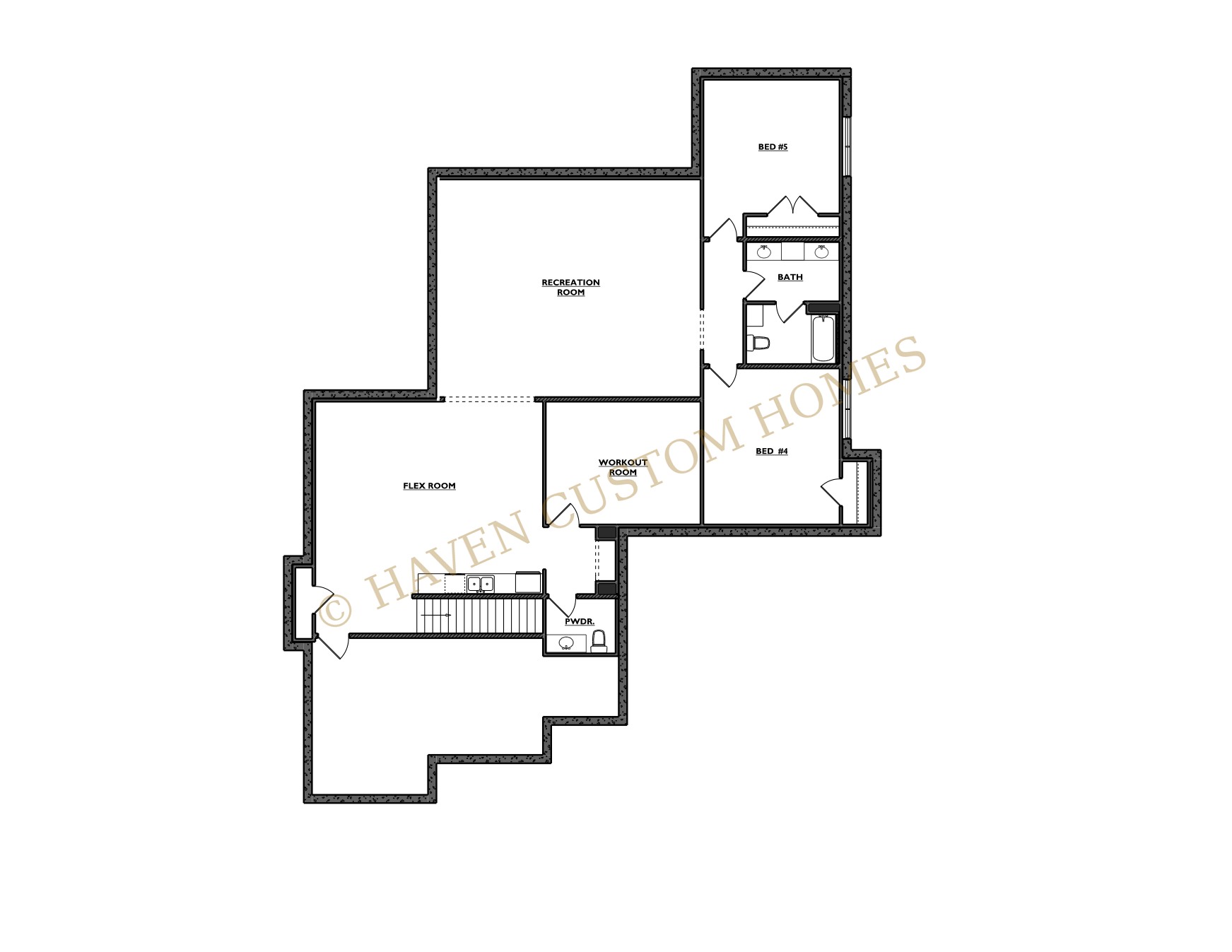 Grandview architectural plan sheet 3 with Haven copyright watermark
